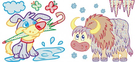 Водні розмальовки з кольоровим контуром Свійські тварини 24×23см 12стор арт. ВРК. . фото 4