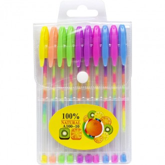 Набір ручок гелевих різнокольорових Color 10 кольорів арт. A-100-10
Набір ручок . . фото 2