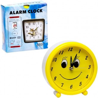 Настільий годинник-будильник Смайл круглий 11 см арт.8897
Настільний годинник з . . фото 5