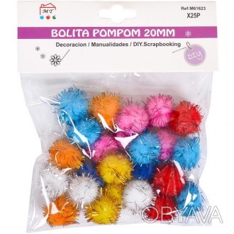 Набір для виробів Помпони-кульки з блиском D2см арт.106555
 
Декоративні помпони. . фото 1