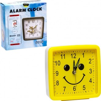 Настільий годинник-будильник Смайл квадратний 10,5х11 см арт.8898
Настільний год. . фото 4