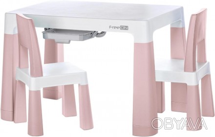 Завдяки сучасному вигляду дитячий ігровий стіл із двома стільцями є чудовим допо. . фото 1