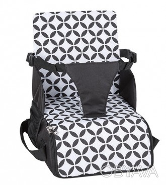 Портативний стілець для годування FreeON Fold&Go, чорно-білий:Компактний стільчи. . фото 1
