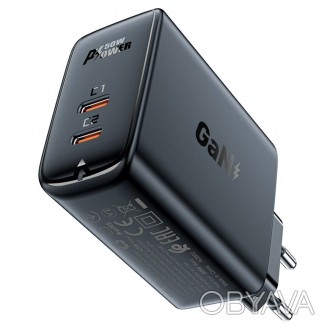 
Мережевий Зарядний Пристрій ACEFAST A29 PD50W GAN (USB-C+USB-C) Dual Port Charg. . фото 1