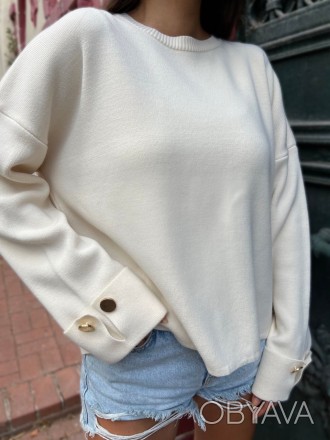 Комфортний жіночий светр із теплого матеріалу. Виріз горловини круглий та закрит. . фото 1