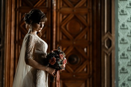 Продам облегающее свадебное платье силуэта русалка из французского кружева со шл. . фото 2
