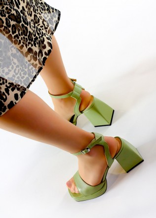 Босоніжки CREDO оливка ш. 7959-28.Жіночні туфлі з натуральної шкіри на товстому . . фото 5