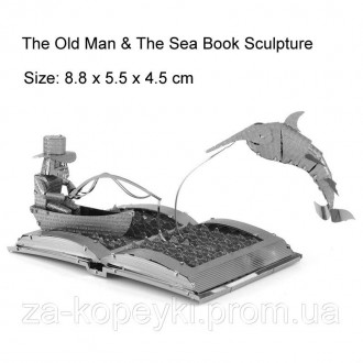 Металлическая сборная 3D модель The Old Man & The Sea Book Sculpture / Скульптур. . фото 3