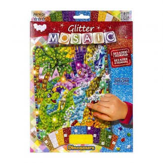 Креативное творчество "Glitter Mosaic Динозавры" БМ-03-09 блестящая мозаика. Київ. фото 1 Креативное творчество "Glitter Mosaic Динозавры" БМ-03-09 блестящая мозаика. Київ. фото 1