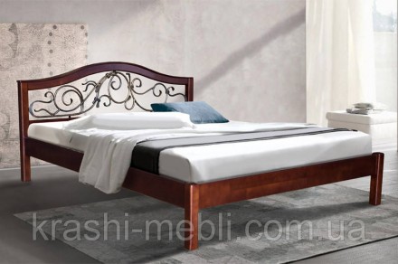 Ліжко Ілонна — класичне поєднання дерева та кованного металу. Під час виробництв. . фото 2