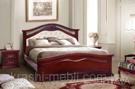 Високе, елегантне наголов'я ліжка Маргарита, виготовлене з масиву вільхи із заст. . фото 1