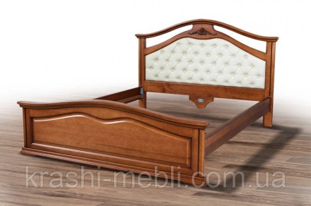 Високе, елегантне наголов'я ліжка Маргарита, виготовлене з масиву вільхи із заст. . фото 3