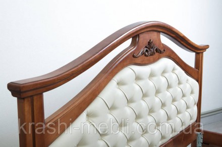 Високе, елегантне наголов'я ліжка Маргарита, виготовлене з масиву вільхи із заст. . фото 4