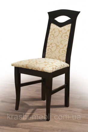 Деревянный обеденный стул с полумягким сидением и спинкой, обитыми тканью.
Цвет . . фото 4