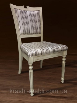 Деревянный обеденный стул в классическом стиле.
Цвет: слоновая кость с патиной ". . фото 3