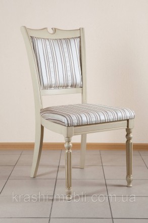 Деревянный обеденный стул в классическом стиле.
Цвет: слоновая кость с патиной ". . фото 2