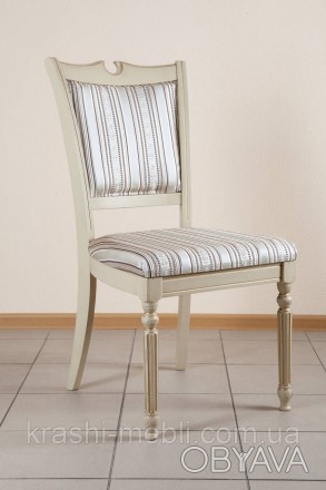 Деревянный обеденный стул в классическом стиле.
Цвет: слоновая кость с патиной ". . фото 1