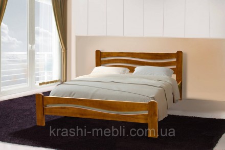 Двуспальная кровать из массива ясеня, укомплектована ортопедическим ламельным бл. . фото 2