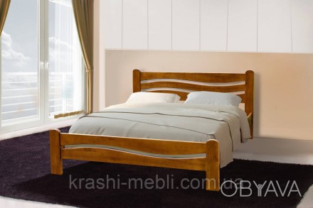 Двуспальная кровать из массива ясеня, укомплектована ортопедическим ламельным бл. . фото 1