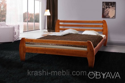 Двуспальная деревянная кровать из массива сосны, укомплектована ортопедическим л. . фото 1