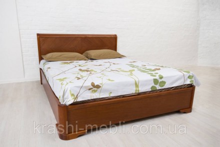 Двуспальная кровать из массива бука, укомплектована подъемным механизмом с ортоп. . фото 2