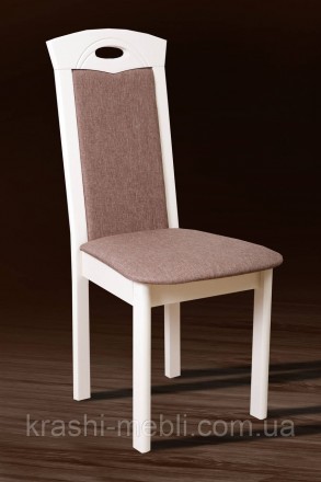 Обеденный деревянный стул с полумягким сидением и спинкой, обитыми тканью.
Цвет:. . фото 2