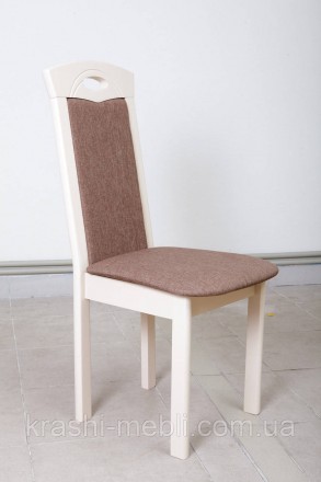 Обеденный деревянный стул с полумягким сидением и спинкой, обитыми тканью.
Цвет:. . фото 4