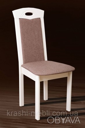 Обеденный деревянный стул с полумягким сидением и спинкой, обитыми тканью.
Цвет:. . фото 1
