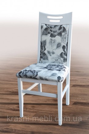 Обідній стілець із масиву бука, сидіння і спинка оббиті тканиною з візерунком аб. . фото 2