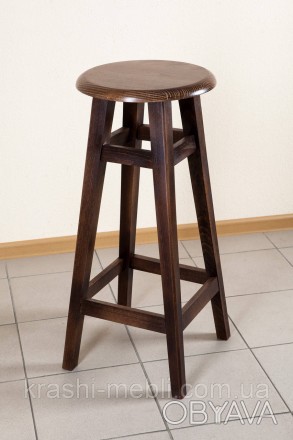 Табурет барний дерев'яний із круглим сидінням.
Колір: темний горіх
Розміри: висо. . фото 1
