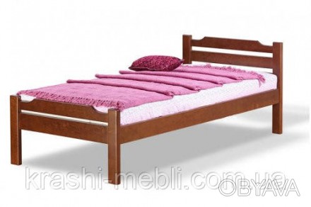 Ліжко односпальне з масиву граба, укомплектоване ортопедичним ламельним блоком.
. . фото 1