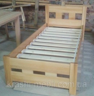 Кровать двуспальная Спейс, изготовлена из массива бука, укомплектована деревянны. . фото 4