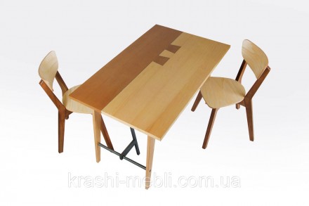 Обідній кухонний нерозкладний стіл у стилі "Loft", Ніжки з масиву ясена, стільни. . фото 5