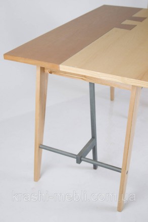 Обеденный кухонный не раскладной стол в стиле "Loft", Ножки из массива ясеня, ст. . фото 3