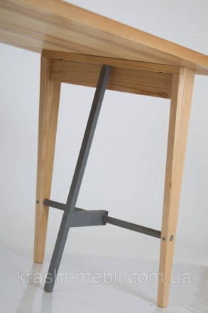 Обеденный кухонный не раскладной стол в стиле "Loft", Ножки из массива ясеня, ст. . фото 4