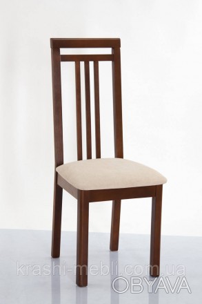 Деревянный обеденный кухонный стул с мягким сидением, обитым тканью.
Поставляетс. . фото 1
