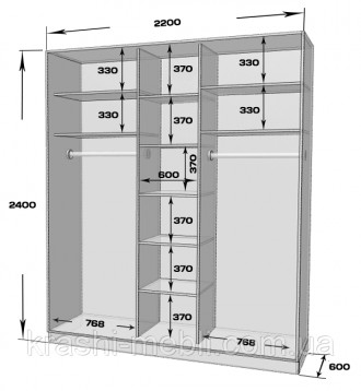 Этот шкаф имеет стандартные для корпусного шкафа-купе элементы: верх, дно, боков. . фото 3