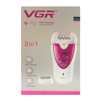 Епілятор VGR V-722 — призначений для видалення небажаного волосся терміном. . фото 7