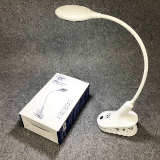 Світильник лампа настільна акумуляторна на гнучкій ніжці та прищіпці Tedlux TL-1. . фото 5