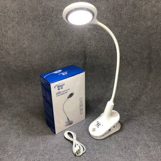 Світильник лампа настільна акумуляторна на гнучкій ніжці та прищіпці Tedlux TL-1. . фото 3