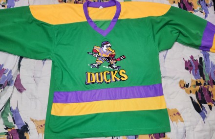 Винтажный, хоккейный свитер Mighty Ducks of Anaheim, Portman, made in Pakistan, . . фото 3