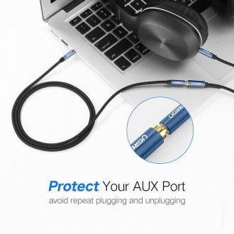 AUX 3.5mm удлинитель Ugreen AV118 - это надежный 4х пиновый аудио кабель AUX 3.5. . фото 4