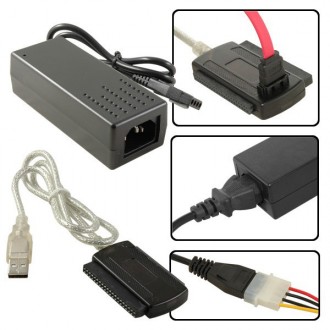 Переходник ABD, USB SATA IDE 2.5/3.5 c блоком питания Комплект универсальный для. . фото 4