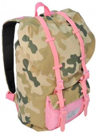 Женский рюкзак с отделом для ноутбука 15,6", 25 л. Paso CM-192A камуфляж/розовый. . фото 2