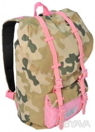 Женский рюкзак с отделом для ноутбука 15,6", 25 л. Paso CM-192A камуфляж/розовый. . фото 1