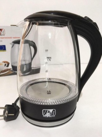 
Чайник стеклянный PROMOTEC PM-810 Черный
Электрический стеклянный чайник с Led . . фото 4