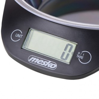 Весы кухонные с чашей Mesko MS 3164 черныеЭлектронные кухонные весы с максимальн. . фото 5