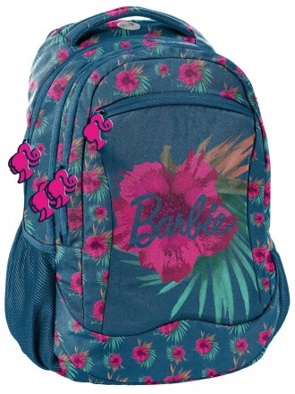  Молодежный рюкзак Paso Barbie Flowers BAI-2808 25L Синий с цветами Изделие изго. . фото 2
