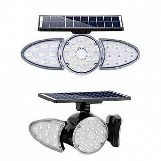Светодиодный светильник на солнечных батареях с 3 головками, солнечные панели из. . фото 3