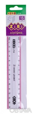 Лінійка 15см, з рожевою смужкою, блістер, KIDS Lineм, ціна за 12 шт. // Работаем. . фото 1